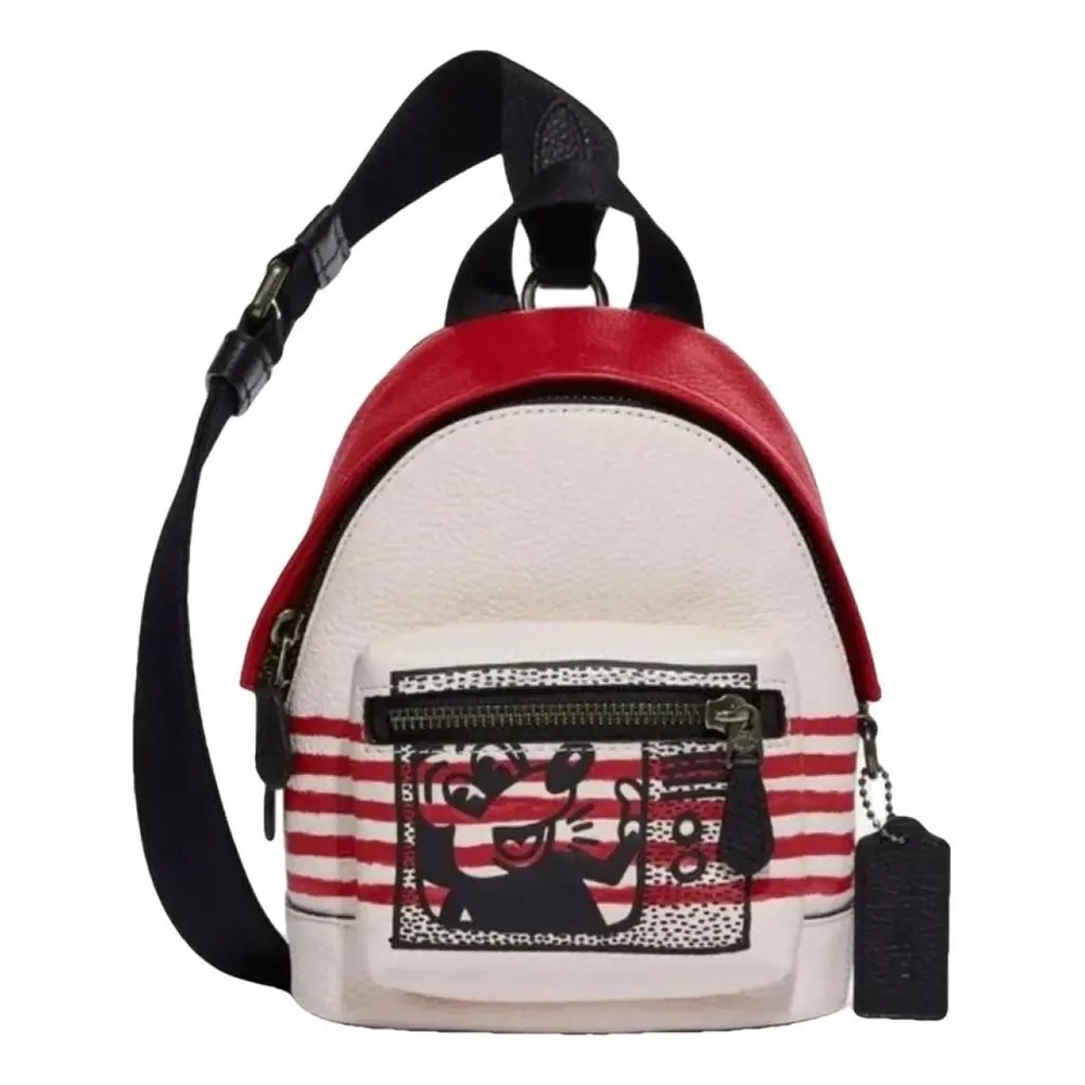 NEW NWT coach keith haring disney small west backpack mini leather mickey mouse